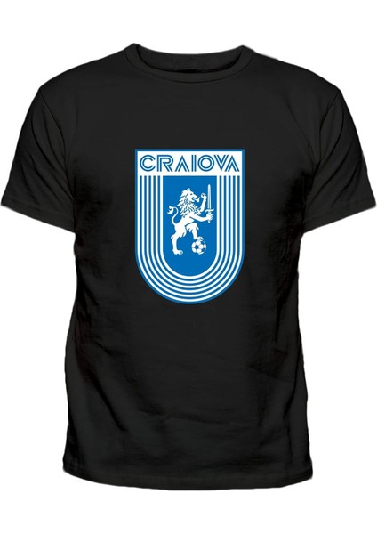 Universitatea Craiova Kulüp Büyük Baskılı Erkek Pamuklu Tshirt