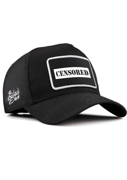 V2 Trucker Censored - 2 Kod Logolu Unisex Siyah Şapka (Cap)