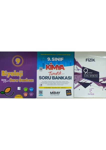 Miray Yayınları 9. Sınıf Kimya Tematik+Endemik Biyoloji+Karekök Fizik Soru Bankası
