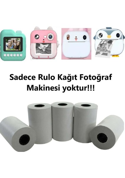 57 mm x 25 Mm, Çocuk Kamerası Mini Termal Yazıcı Için Yazıcı Kağıdı 5li Set Termal Fotoğraf Kağıdı modelleri