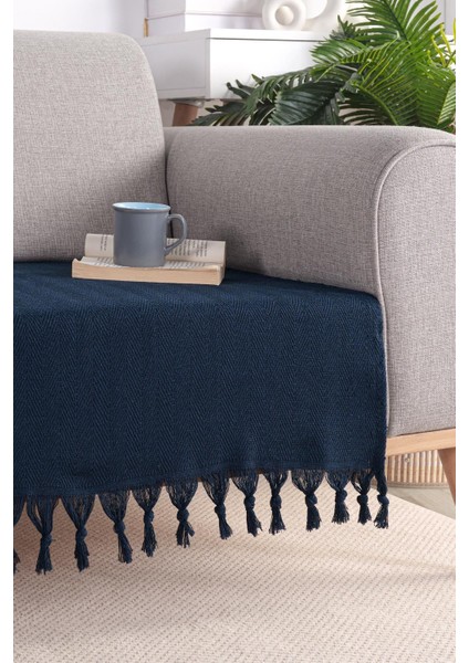 Ella %100 Geri Dönüştürülmüş Pamuk Koltuk Örtüsü – Çizgili ve Saçaklı Şık Tasarım, Çevre Dostu fırsatları