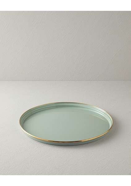 Isidora Emaye Yuvarlak Tepsi 33 cm Açık Mint
