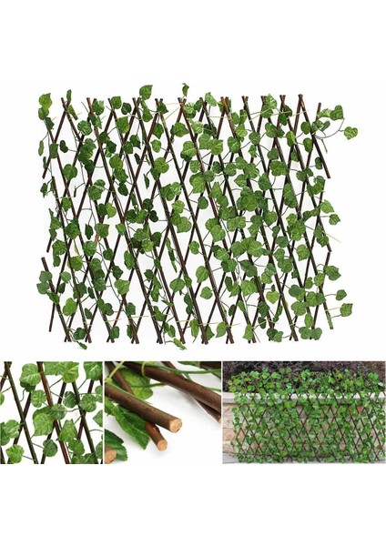 Vizyon Yapay Çiçek 2 Adet Akordiyon Çit Yapay Sarmaşık Lı Duvar Dekoru 120X300 cm Çit Yapraklı Sarmaşık fiyatları