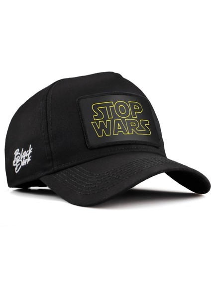 V2 Baseball Stop Wars - 2 Kod Logoluı Unisex Siyah Şapka