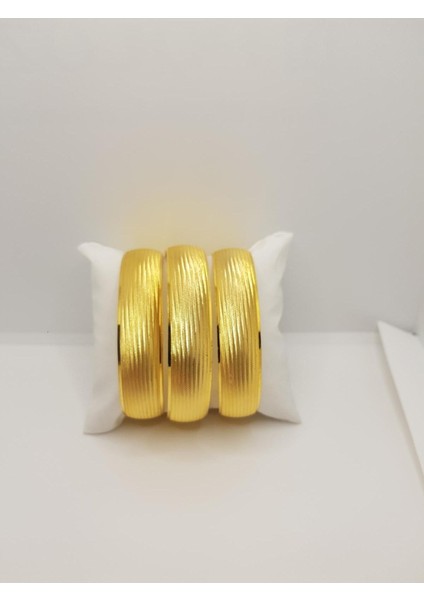 24 Ayar Altın Kaplama 1.5 cm Yanları Şeritli Demo Bilezik fiyatları