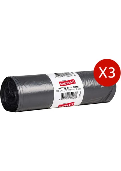 Battal Boy Siyah Eko Endüstriyel Çöp Torbası x 3 Adet