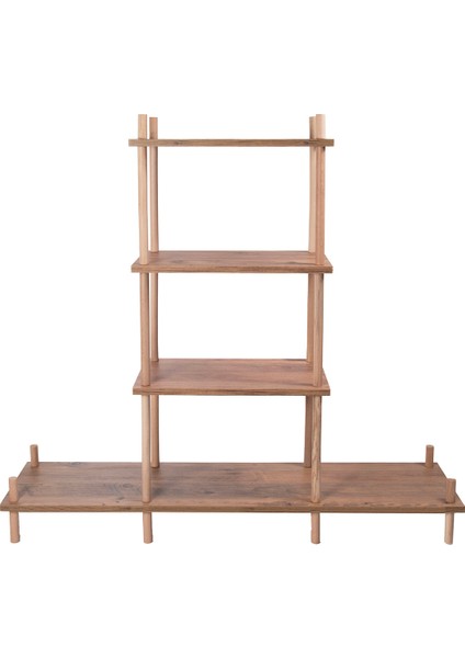 YPR Wood Doğal Çam- Ahşap- Çok Katlı Raf – Kitaplık, Çiçeklik, Kolay Kurulum- Konsol Çok Amaçlı 30X50X120 fiyatları
