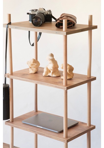 YPR Wood Doğal Çam- Ahşap- Çok Katlı Raf – Kitaplık, Çiçeklik, Kolay Kurulum- Konsol Çok Amaçlı 30X50X120 indirimleri