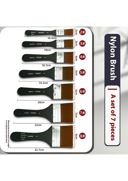 7 Adet Marley Profesyonel Uzun Çubuk Naylon Fırça Seti｜akrilik Duvar Fırçası Tahta Fırçası (Yurt Dışından)