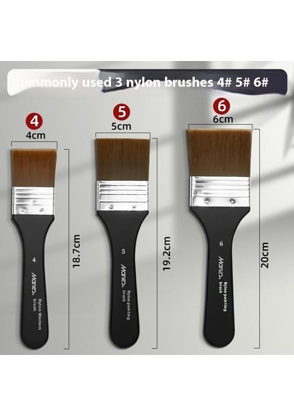 3 Adet Marley Profesyonel Uzun Çubuk Naylon Fırça Seti｜akrilik Duvar Fırçası Tahta Fırçası (Yurt Dışından)