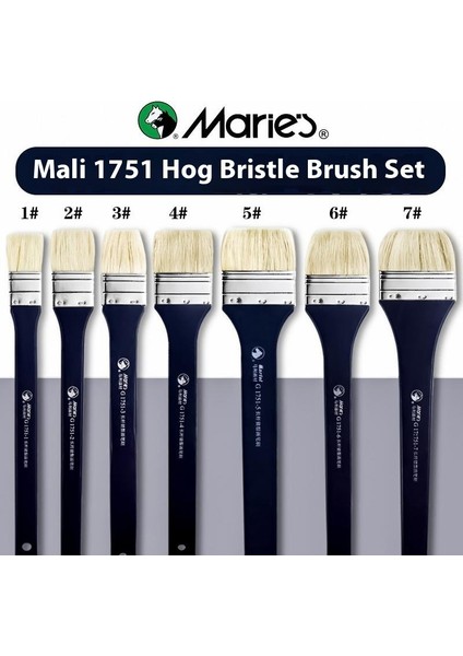 7 Adet Marley Profesyonel Uzun Kıl Fırça Seti｜akrilik Duvar Fırçası Tahta Fırçası (Yurt Dışından)