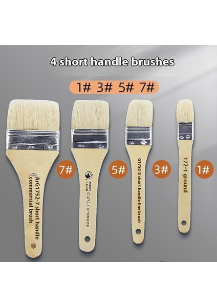 4 Adet Marley Profesyonel Uzun Kıl Fırça Seti｜akrilik Boyama Fırçaları Tahta Fırçaları (Yurt Dışından)