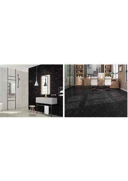 60-30 cm Siyah Mermer Desen Yapışkanlı Zemin Yer Duvar Döşeme Panel indirimleri
