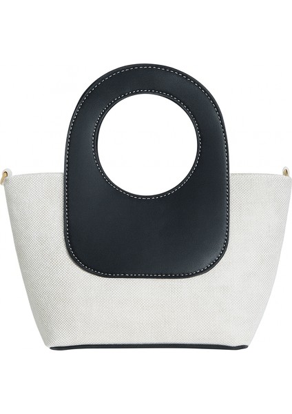 Almaria Siyah Kanvas Yavrulu Kadın El, Kol ve Omuz Çantası