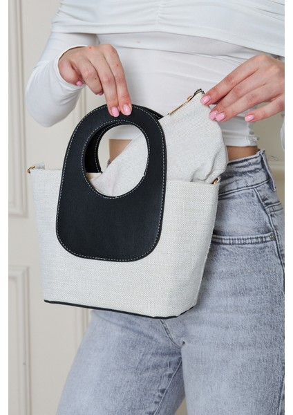 Almaria Siyah Kanvas Yavrulu Kadın El, Kol ve Omuz Çantası fiyatları