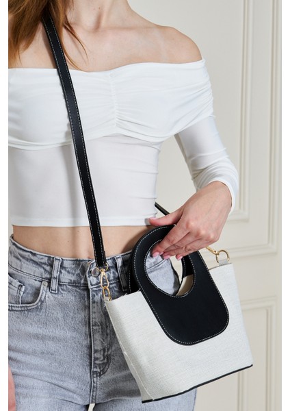 Almaria Siyah Kanvas Yavrulu Kadın El, Kol ve Omuz Çantası modelleri