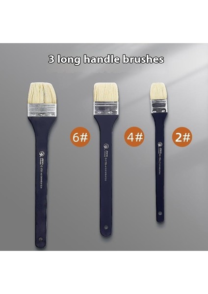 3 Adet Marley Profesyonel Uzun Kıl Fırça Seti｜akrilik Duvar Fırçası Tahta Fırçası (Yurt Dışından)