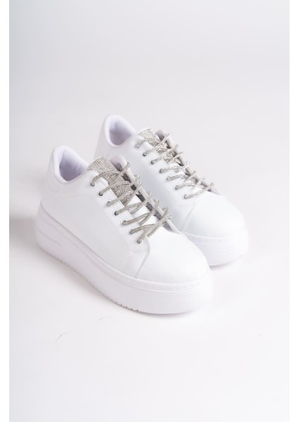 Della Bağcıklı Ortopedik Taban Taşlı Kadın Sneaker Spor Ayakkabı Cbt - Beyaz fırsatları