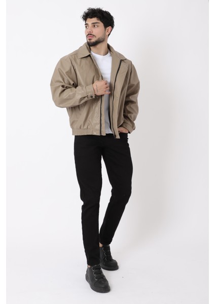 Oversize Bel Lastikli Suni Deri Mont ARW-OVR-50372 indirimleri