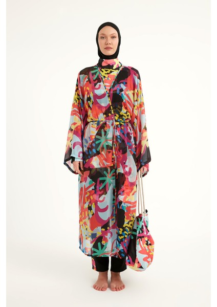 Desenli Bağcıklı Pareo Kimono – RP2510 indirimleri
