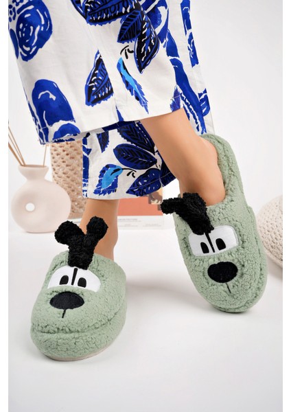 Yumuşak Peluş Köpek Figürlü Ev Terliği Peluş Ev Terliği Kadın Kışlık Terlik Yumuşak Ev Terliği Sıcak Tutan Ev Terliği modelleri