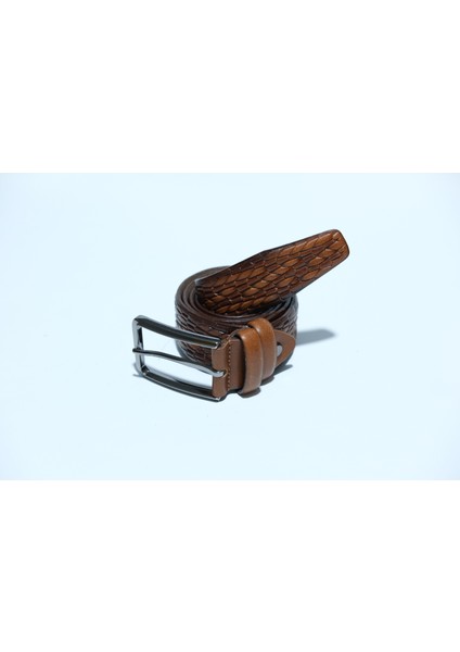 %100 Deri 3.5 cm Tbk 05 Taba Desenli