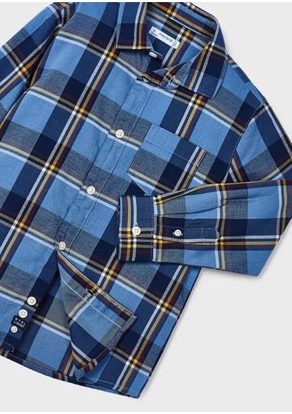 Erkek Çocuk Mavi Ekose Gömlek 4111 modelleri