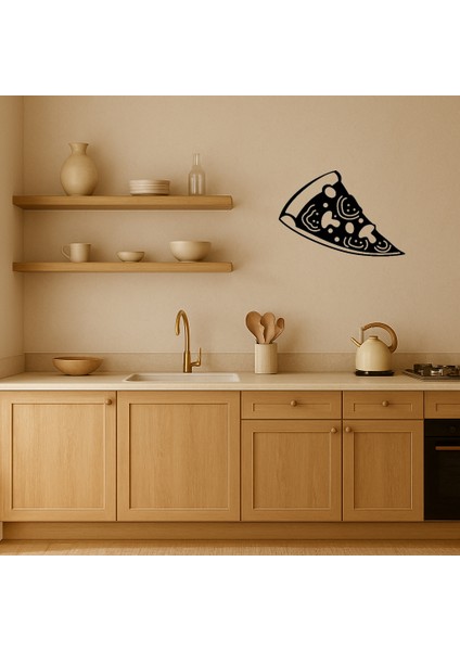 Mantarlı Domatesli Zeytinli Pizza Dilimi Dekoratif Mdf Tablo - PHN5678-4871 fiyatları