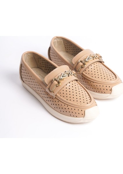 Lıly Bağcıksız Ortopedik Rahat Taban Kalp Desenli Kadın Babet Ayakkabı Ckt - Ten fırsatları