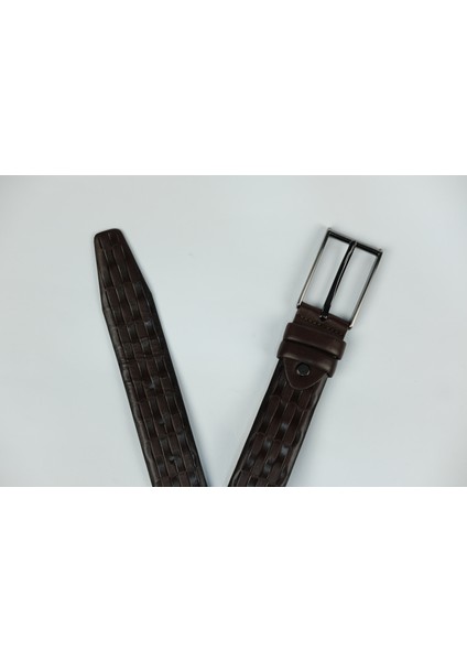 %100 Deri 3.5 cm Tbk 07 Koyu Kahverengi Desenli fiyatları