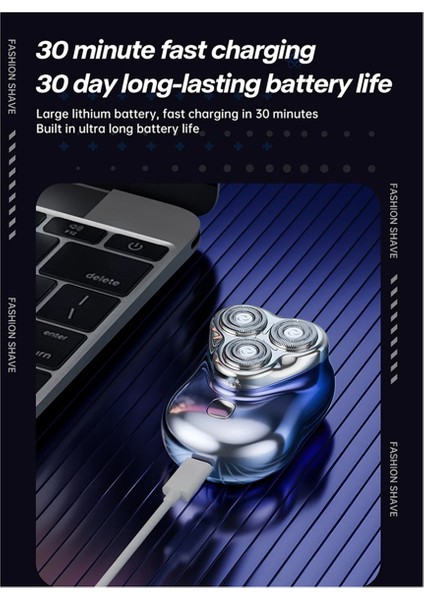 3D Yüzen Manyetik Bıçaklı Erkek Elektrikli Tıraş Makinesi Mini Taşınabilir Sakal Kesici Şarj Edilebilir Döner Elektrikli Tıraş Makinesi (Yurt Dışından)