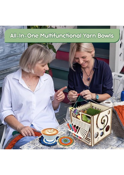 All-In-Onewooden Iplik Kasesi Tığ Işi Iplik Depolama Örgü Çantası Iplik Yönetimi Tığ Işi Aksesuarları Tığ Işi Severler Için Hediye (Yurt Dışından) fiyatları