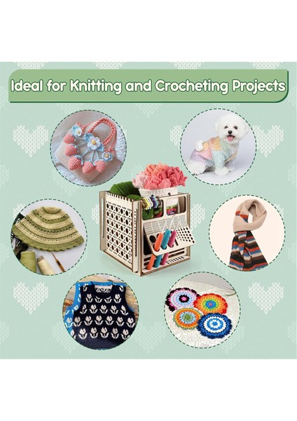 All-In-Onewooden Iplik Kasesi Tığ Işi Iplik Depolama Örgü Çantası Iplik Yönetimi Tığ Işi Aksesuarları Tığ Işi Severler Için Hediye (Yurt Dışından) fırsatları