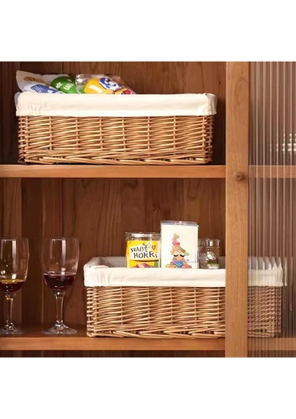 El Dokuma Saklama Sepeti - Söğüt Dokuma Mutfak, Oyuncaklar, Atıştırmalıklar Çeşitli Eşyalar Ev Için Düzenleyici Kutu (Yurt Dışından) modelleri