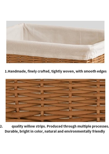 El Dokuma Saklama Sepeti - Söğüt Dokuma Mutfak, Oyuncaklar, Atıştırmalıklar Çeşitli Eşyalar Ev Için Düzenleyici Kutu (Yurt Dışından) fırsatları