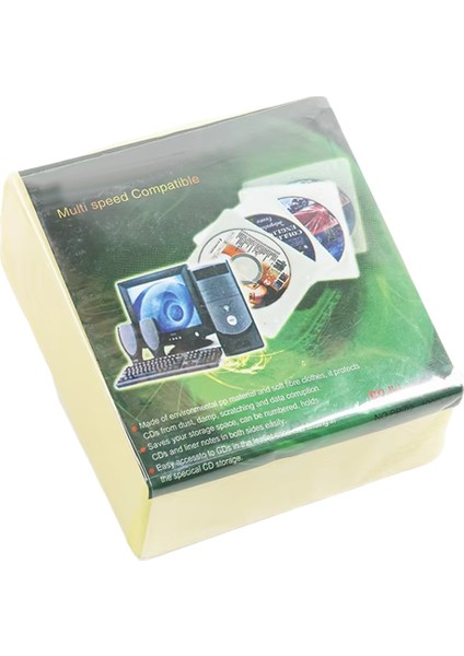 100 Adet Çift Taraflı Cd/dvd Koleksiyon Seti Çizilmeye Dayanıklı Toz Geçirmez Saklama Renkli CD Yuvası Çantası Sarı (Yurt Dışından)