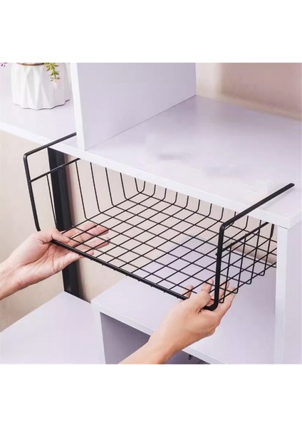 1 Adet Metal Mutfak Düzenleyici Raf Masa Altı Asılı Ağ Sepet Çok Işlevli Kitap Depolama Rafı Ev Ofisleri A (Yurt Dışından) fiyatları