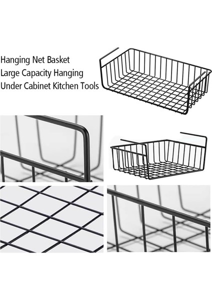 1 Adet Metal Mutfak Düzenleyici Raf Masa Altı Asılı Ağ Sepet Çok Işlevli Kitap Depolama Rafı Ev Ofisleri A (Yurt Dışından) fırsatları