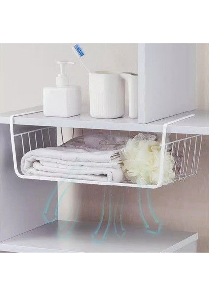 1 Adet Metal Mutfak Düzenleyici Raf Masa Altı Asılı Ağ Sepet Çok Işlevli Kitap Depolama Rafı Ev Ofisleri A (Yurt Dışından) indirimleri