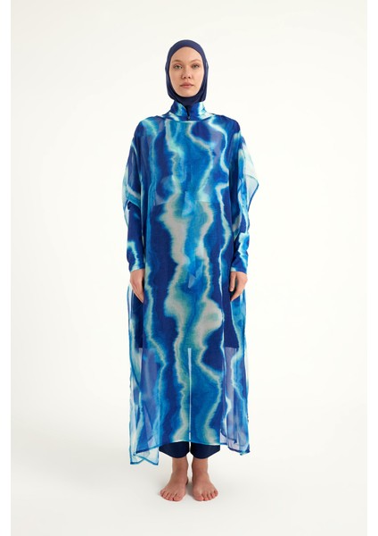 Lacivert Renk Geçişli Şifon Pareo Kimono – P2513-2 indirimleri