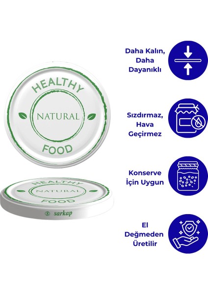 10 Adet Çok Renkli Kavanoz Kapağı 82 Mm, Hijyenik Paketli modelleri