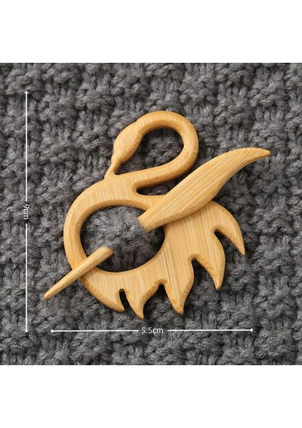Ahşap Hayvan Desenli Broş Iğnesi (Yurt Dışından)