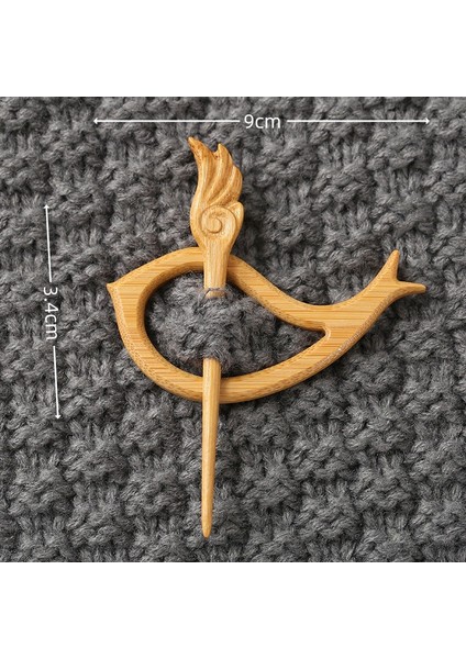 Ahşap Hayvan Desenli Broş Iğnesi (Yurt Dışından)