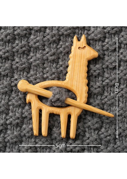 Ahşap Hayvan Desenli Broş Iğnesi (Yurt Dışından)