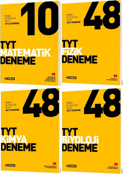 Hız Yayınları Tyt Matematik + Fizik + Kimya + Biyoloji Deneme Seti 4 Kitap