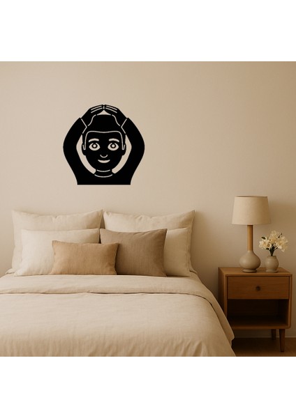 Elleri Havada Adam Emoji Tablosu - PHN8434-4680