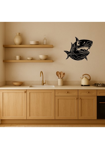 Eğlenceli Köpekbalığı Tasarımlı Mdf Duvar Tablosu - PHN2503-9974 fiyatları