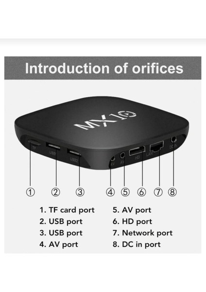 4K Ultra Hd Android Tv Box MX10 Ram:1gb Rom:8gb Android Media Player
