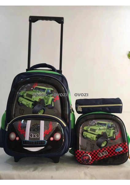 Ovozı 42CM Öğrenci Arabası Çanta Seti Altta 6 Küçük Tekerlek (Yurt Dışından)