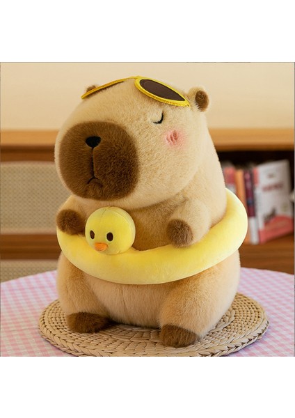 Ovozı 25CM Sevimli Capya Su Yunusu Peluş Oyuncak Bebek Bebek Yastık Hediye (Yurt Dışından)